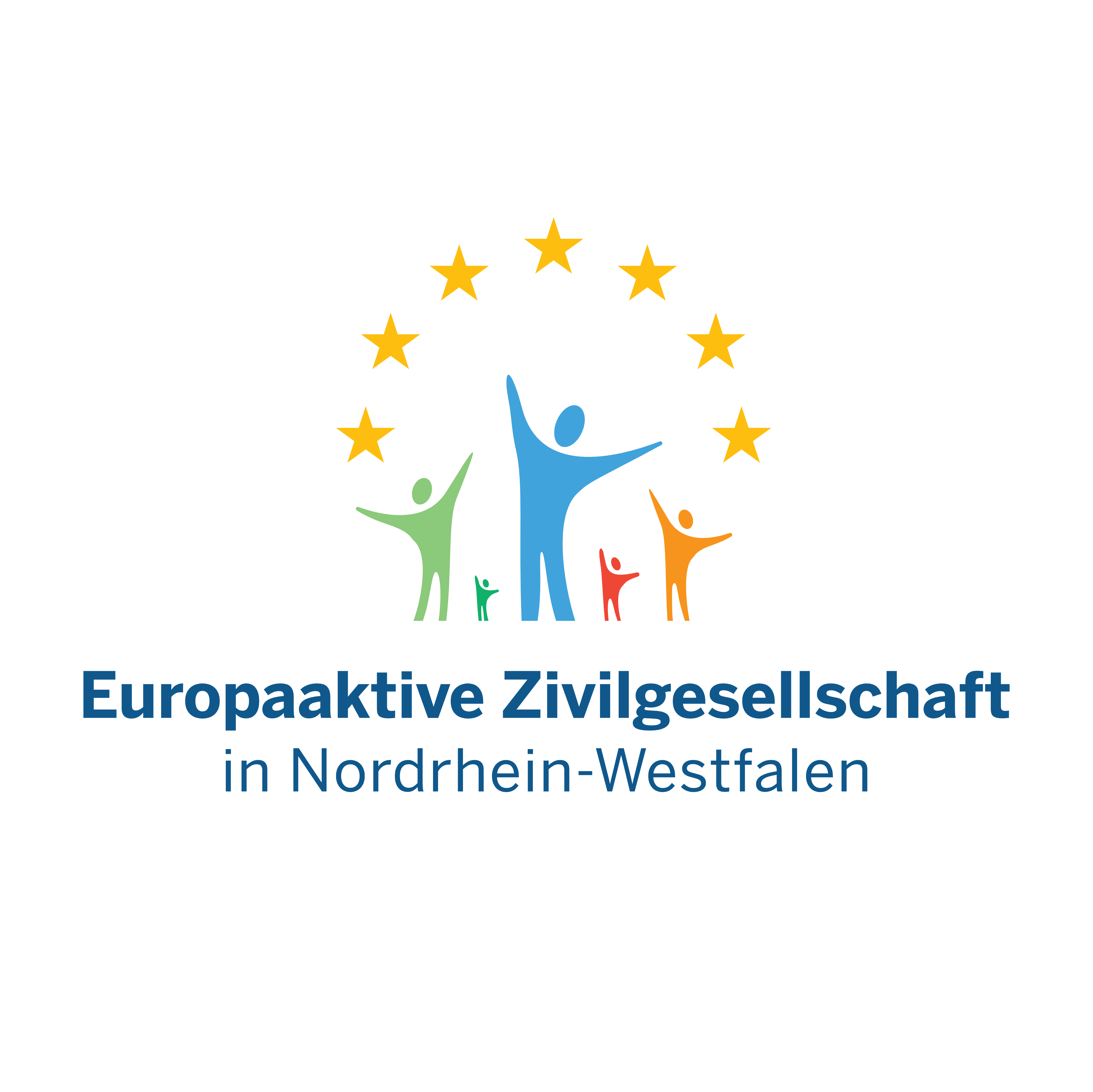 Logo der Auszeichnung 'Europaaktive Zivilgesellschaft' des Landes Nordrhein-Westfalen